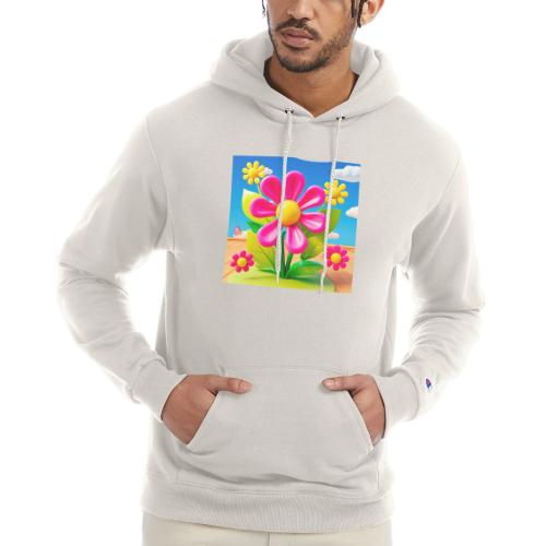 Pink Floral Peace | Sky & Nature Design - Champion Unisex Powerblend Hoodie