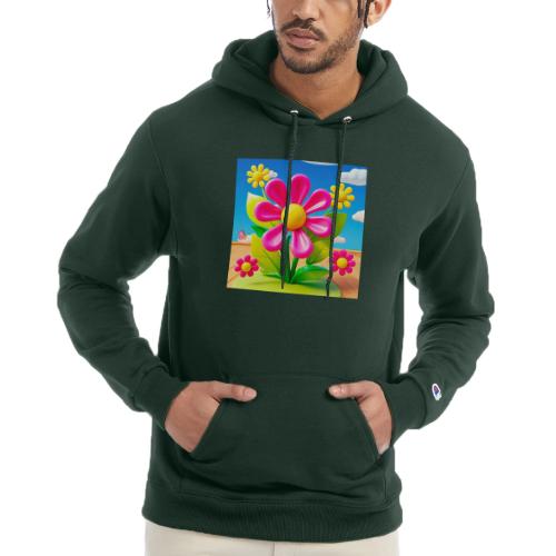 Pink Floral Peace | Sky & Nature Design - Champion Unisex Powerblend Hoodie