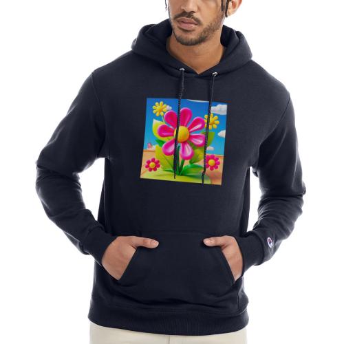 Pink Floral Peace | Sky & Nature Design - Champion Unisex Powerblend Hoodie