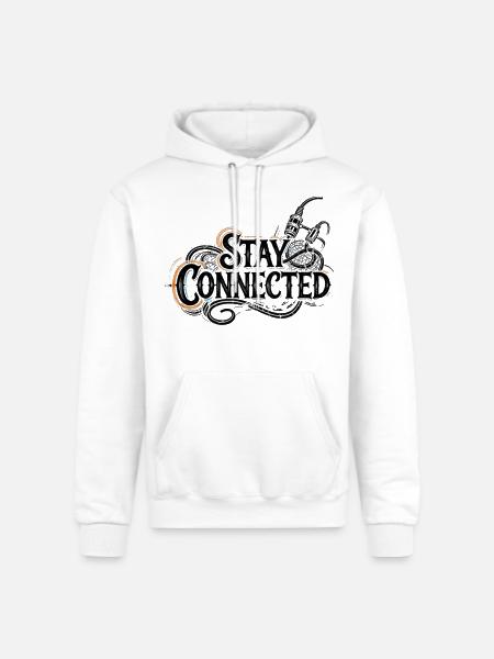 Stay Connected - Champion Unisex Powerblend Hoodie - white