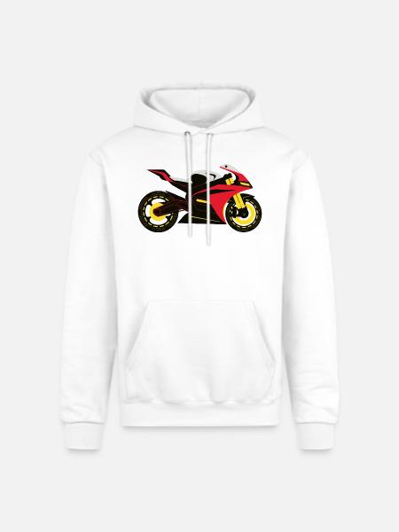 Crimson Vortex Streetbike - Champion Unisex Powerblend Hoodie - white