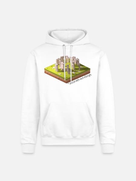 Geometric low poly Stonehendge - Champion Unisex Powerblend Hoodie - white
