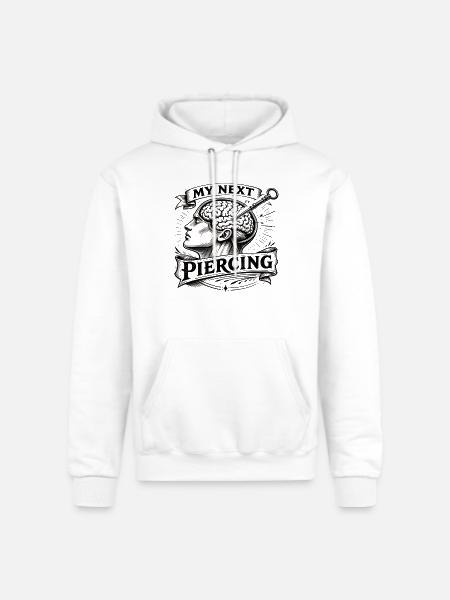 My Next Piercing Brain - Champion Unisex Powerblend Hoodie - white