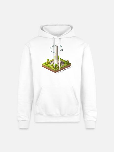 Geometric low poly Washington Monument - Champion Unisex Powerblend Hoodie - white