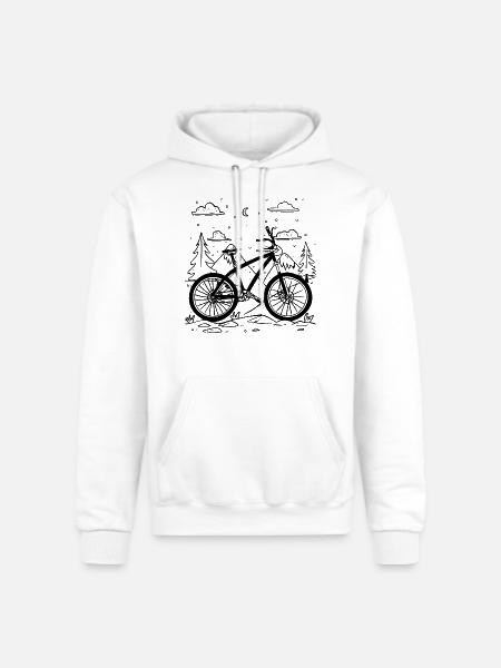 Mountain Biking Comic Style - Champion Unisex Powerblend Hoodie - white