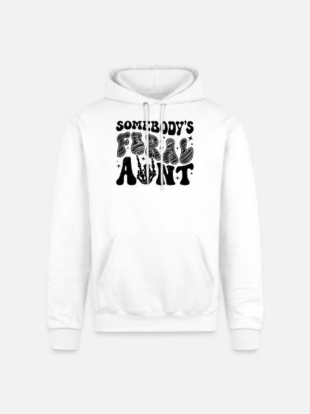 Somebody's Feral Aunt - Champion Unisex Powerblend Hoodie - white