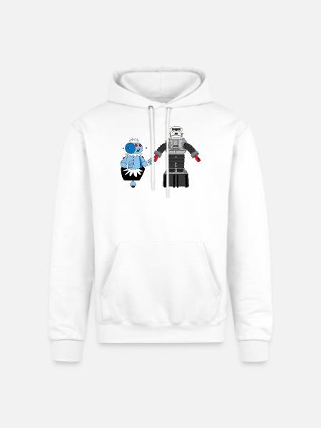 Rosie and Lost in Space Robot - Champion Unisex Powerblend Hoodie - white