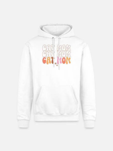 Cat Mom - Champion Unisex Powerblend Hoodie - white
