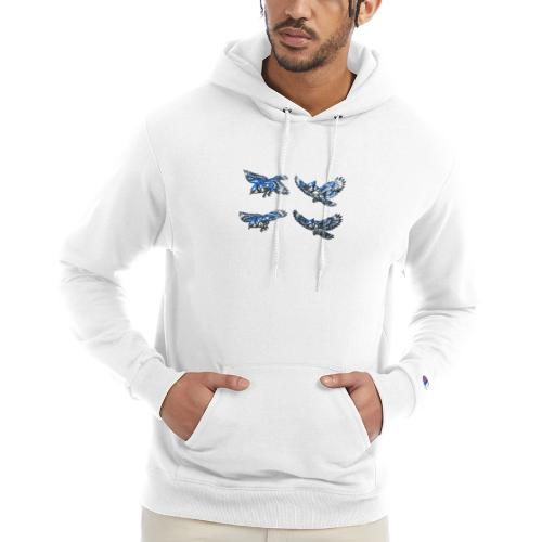 Silver Blue Jay Flight Stages - Champion Unisex Powerblend Hoodie