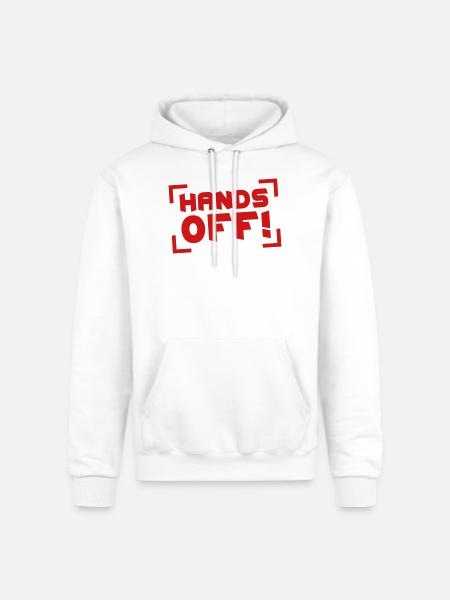 Hands Off - Champion Unisex Powerblend Hoodie - white