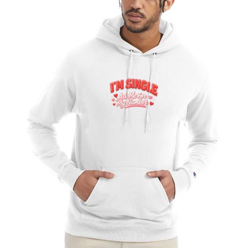 I’m Single Retro Bubble - Champion Unisex Powerblend Hoodie
