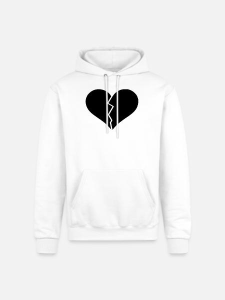 Broken heart black - Champion Unisex Powerblend Hoodie - white