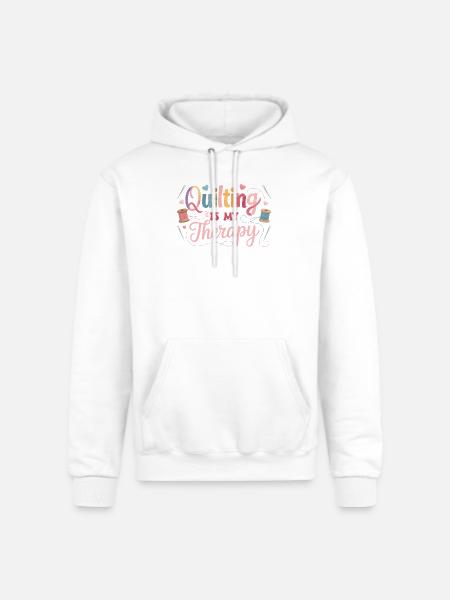 Quilting Therapy Inspirational Design - Champion Unisex Powerblend Hoodie - white