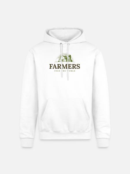 Farmers Sunburst Barn Emblem - Champion Unisex Powerblend Hoodie - white