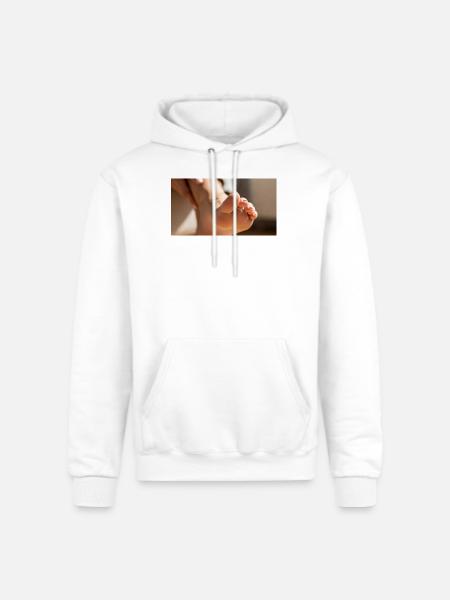 Female foot - Champion Unisex Powerblend Hoodie - white