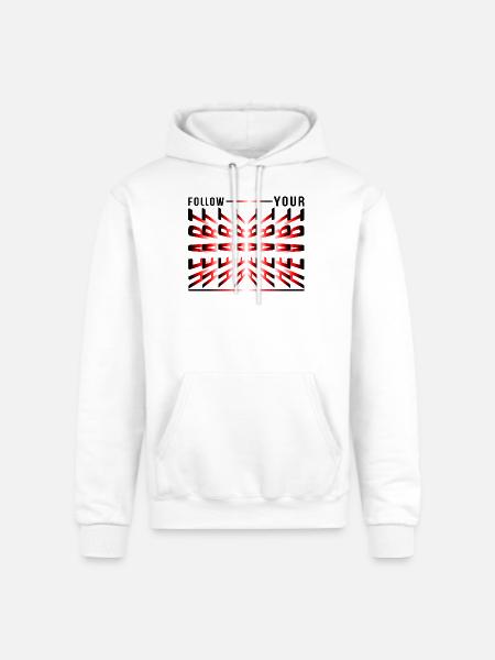 Crimson Kaleidoscope Glyphs - Champion Unisex Powerblend Hoodie - white