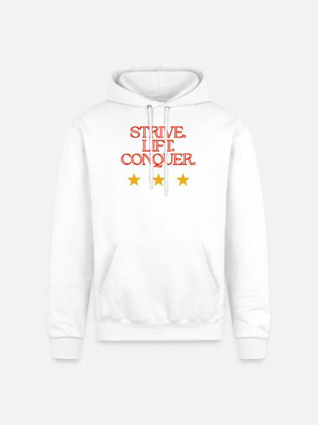 Strive Life to Conquer - Champion Unisex Powerblend Hoodie - white