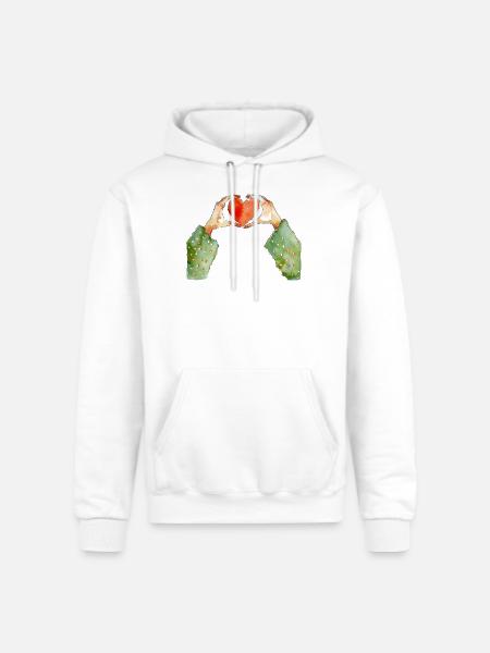 Hands Heart - Champion Unisex Powerblend Hoodie - white