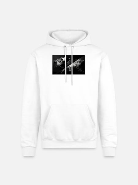 Global Network Map - Champion Unisex Powerblend Hoodie - white