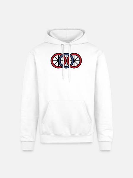 Bike Wheels Rings Logo - Champion Unisex Powerblend Hoodie - white
