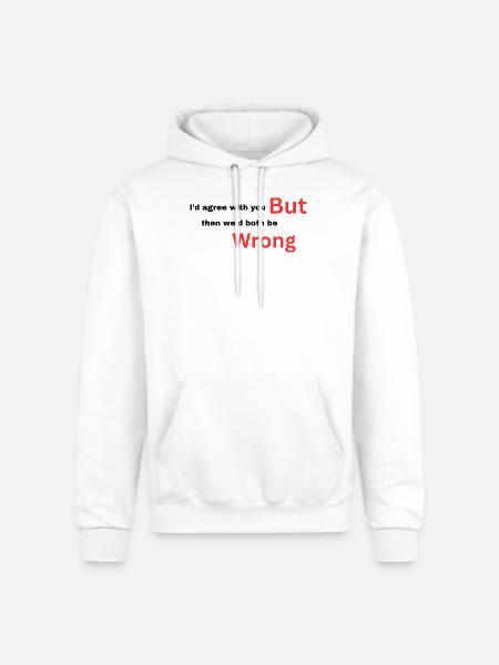 I-d_agree_with_you typography design - Champion Unisex Powerblend Hoodie - white