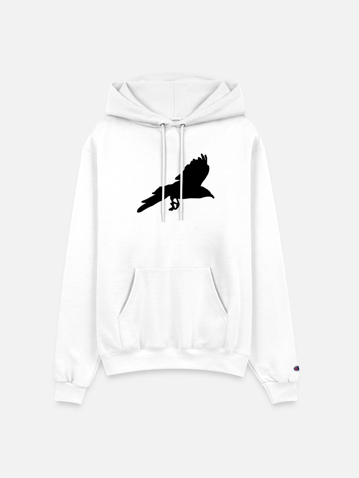 Raven, Crow - Champion Unisex Powerblend Hoodie - white - Front