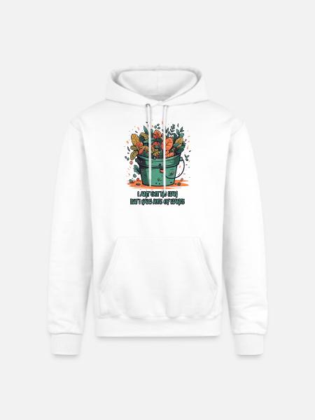 Bucket Overflowing with Plants - Champion Unisex Powerblend Hoodie - white