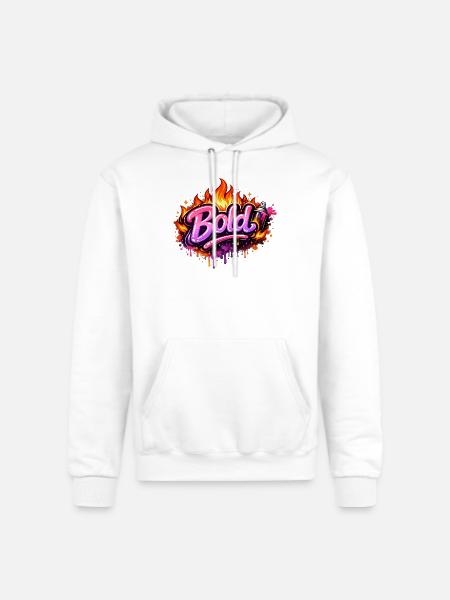 Bold Graffiti Fire Art - Champion Unisex Powerblend Hoodie - white