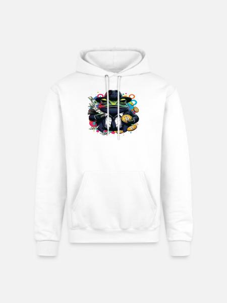 Bitcoin Frog Streetwear Art - Champion Unisex Powerblend Hoodie - white