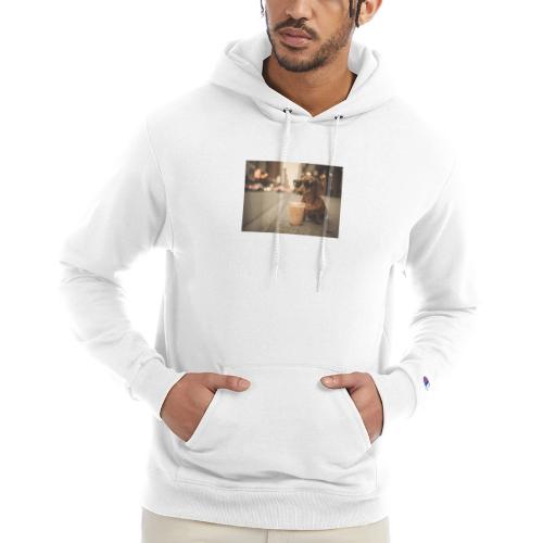 Funny Dachshund Iced Coffee Lover Tee - Champion Unisex Powerblend Hoodie
