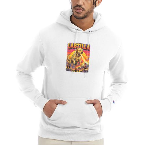 Labzilla Giant Yellow Labrador Monster Tee - Champion Unisex Powerblend Hoodie