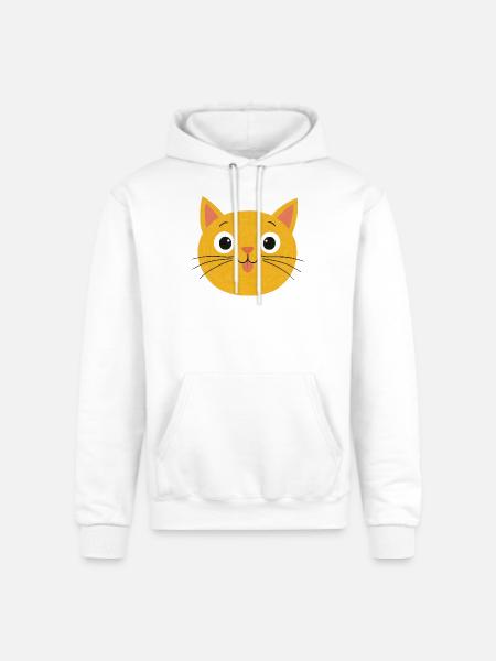 Sunny Whiskers Cat Face - Champion Unisex Powerblend Hoodie - white