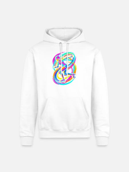 Roller Skater - Champion Unisex Powerblend Hoodie - white