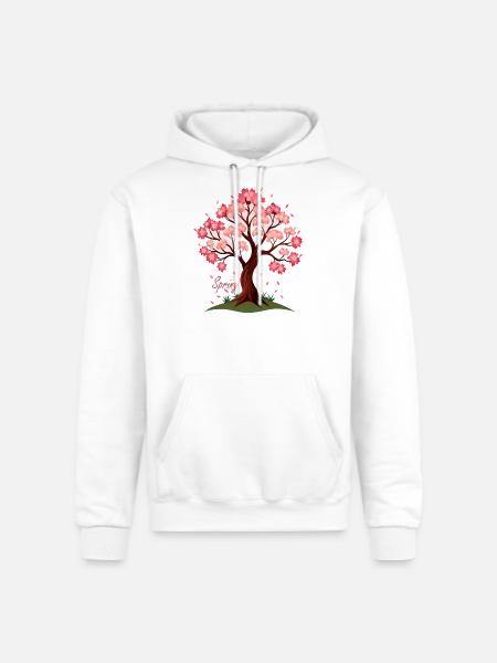 Sakura,Cherry Blossoms Spring Illustration - Champion Unisex Powerblend Hoodie - white