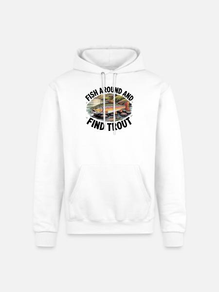 Fish Around And Find Trout - Champion Unisex Powerblend Hoodie - white