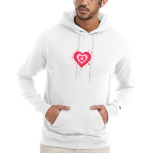 Layered Red & Pink Heart – Cute Valentine Love - Champion Unisex Powerblend Hoodie
