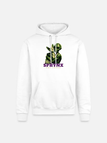 Alien Sphynx Cat - Champion Unisex Powerblend Hoodie - white