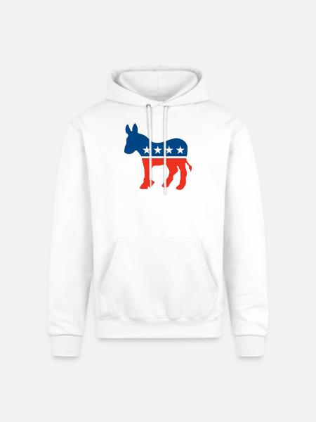 Democrat Logo - Champion Unisex Powerblend Hoodie - white