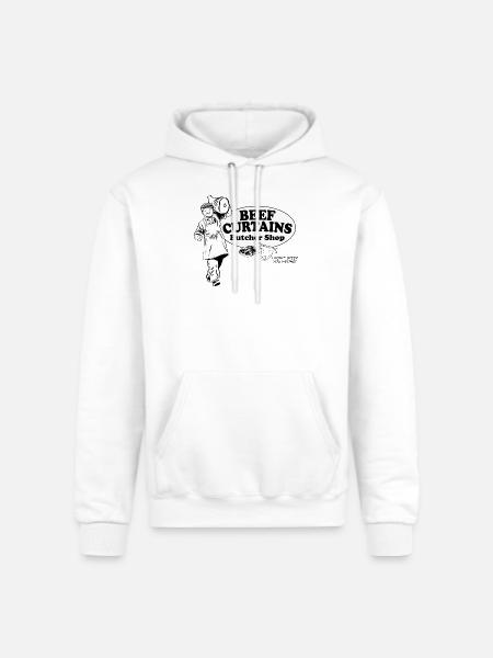 Beef Curtains Butcher Shop - Champion Unisex Powerblend Hoodie - white