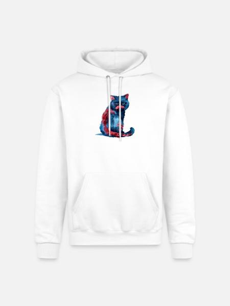 Funny Cat - Champion Unisex Powerblend Hoodie - white