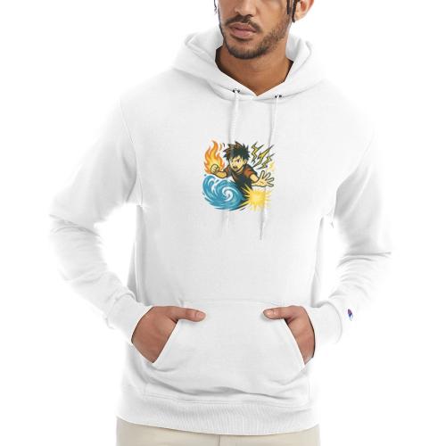 Anime Elemental Warriors | Fire, Water, Lightning - Champion Unisex Powerblend Hoodie