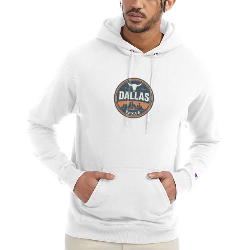 Vintage Dallas Texas Western Skyline Retro Cowboy - Champion Unisex Powerblend Hoodie
