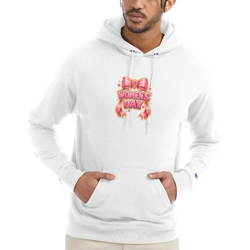 Cute Pink Bow Women’s Day Feminist Symbol - Champion Unisex Powerblend Hoodie