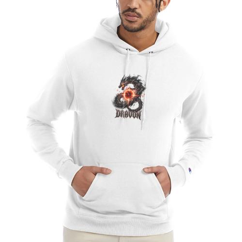 Dravon Fire Dragon Dark Fantasy Graphic T-Shirt - Champion Unisex Powerblend Hoodie