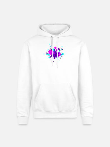 Cat face in paint - Champion Unisex Powerblend Hoodie - white