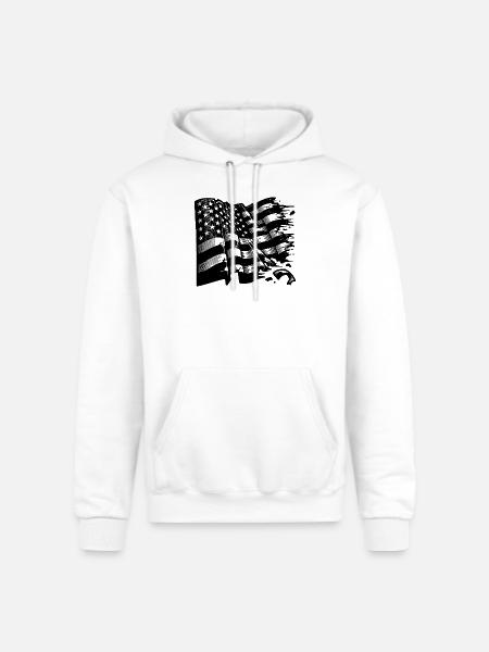 Usa Flagge Tattoo Style - Champion Unisex Powerblend Hoodie - white