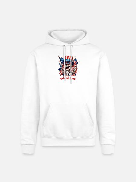 Skeleton 4th of July - Champion Unisex Powerblend Hoodie - white
