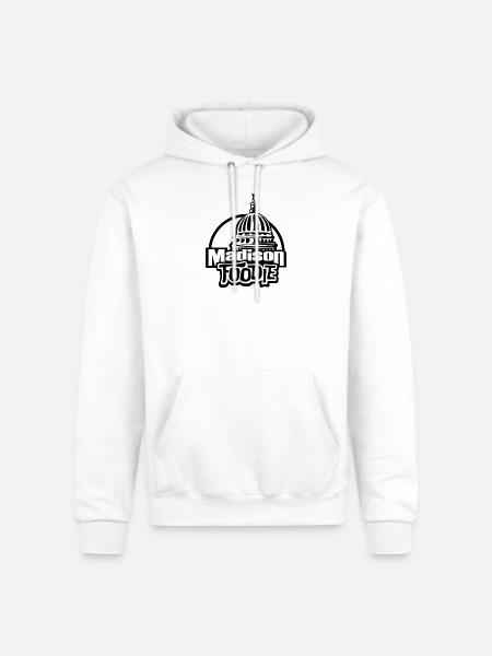 Madison Foodie w/ Capitol B&W - Champion Unisex Powerblend Hoodie - white