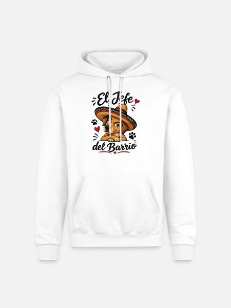 El Jefe del Barrio Dog - Champion Unisex Powerblend Hoodie - white
