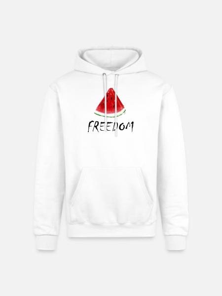 Freedom Watermelon Slice Illustration - Champion Unisex Powerblend Hoodie - white